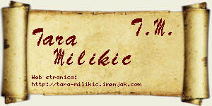 Tara Milikić vizit kartica